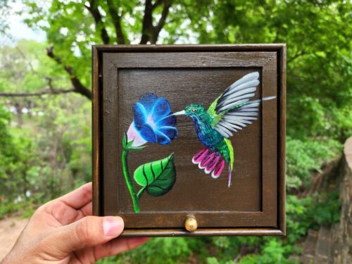 Moring Glory & Hummingbird Trinket Box