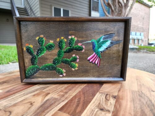 Cactus & Hummingbird - Trinket Box