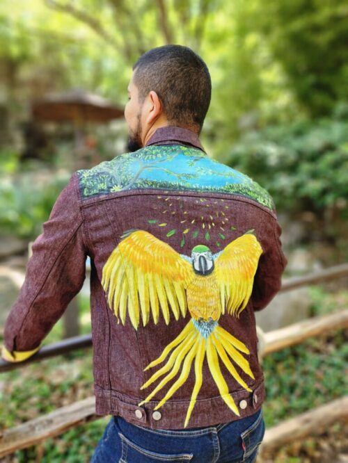 Blue-and-yellow Macaw - Denim Jacket