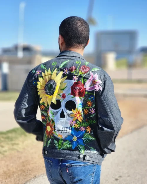 Floral Skull Levi's Denim Jacket