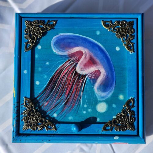 Jellyfish Trinket/Jewelry Wooden Box