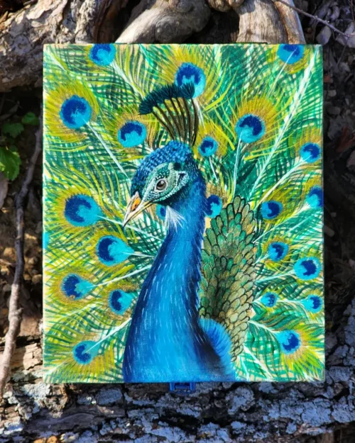Peacock Jewelry Wooden Box