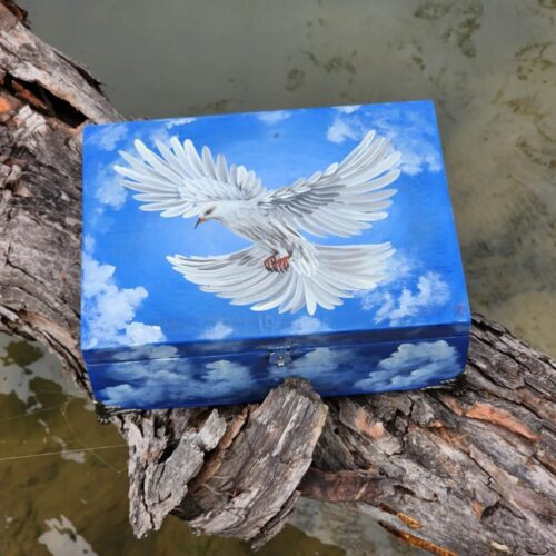 White Dove | Wooden Jewelry Box