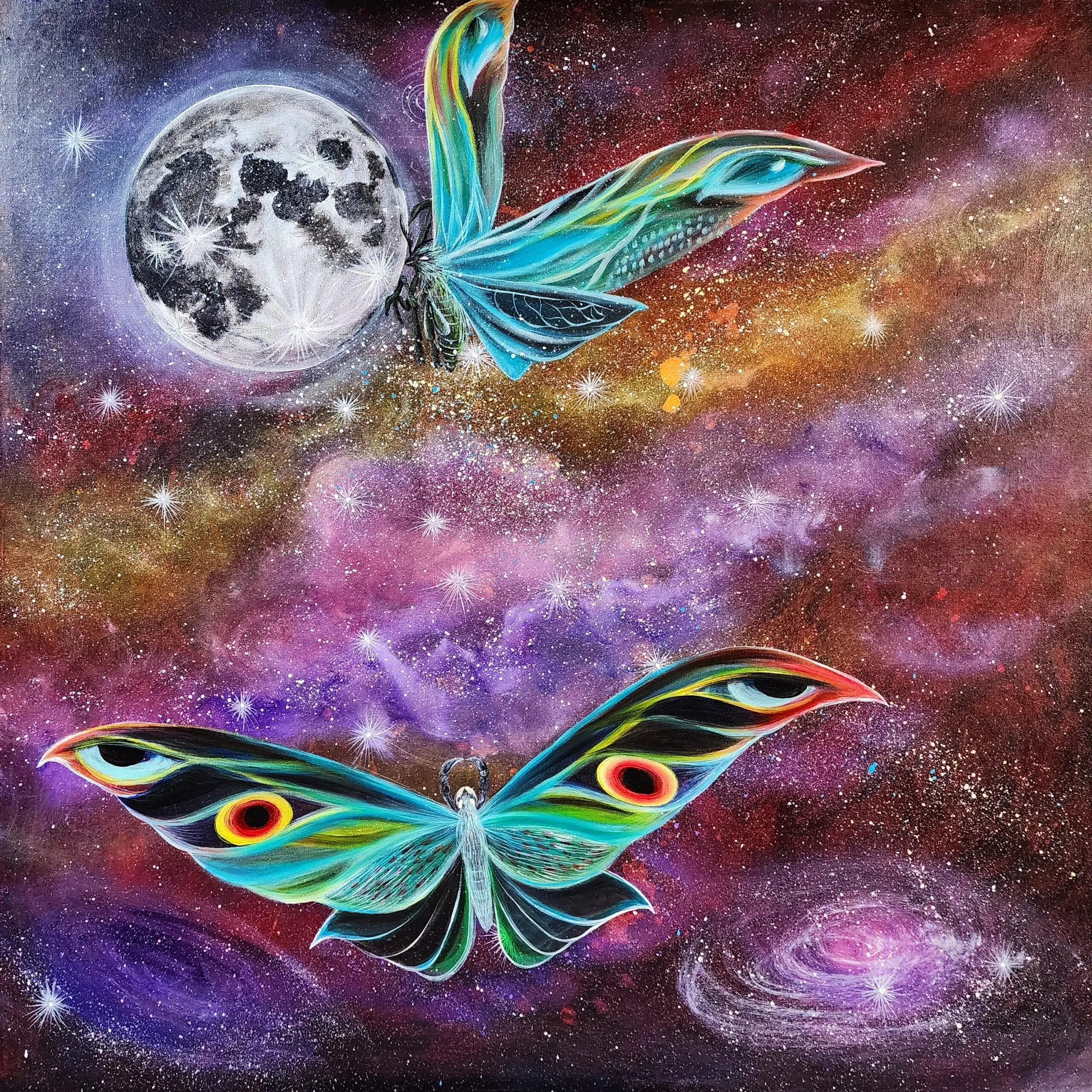 Renacer como la bella polilla #Mothra desde una oruga y luchar contra las adversidades. Impedir a la mente pensar en obstáculos y llegar a la luna si es posible, el universo es infinito e inmenso, vuela, explora y que las barreras jamás detengan tu imaginación y tus metas.
