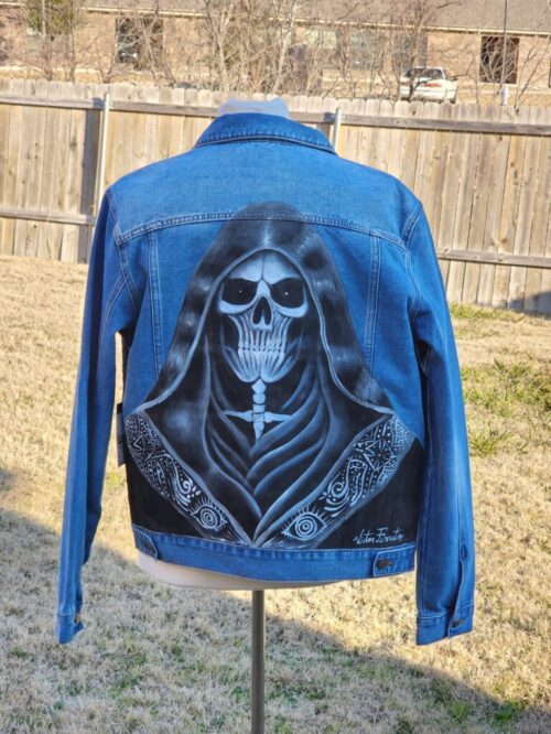 Grim Reaper Large Denim Jacket.