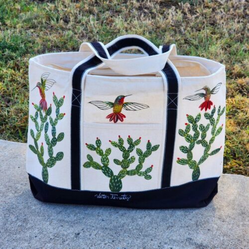 Cactus & Hummingbirds Tote Bag