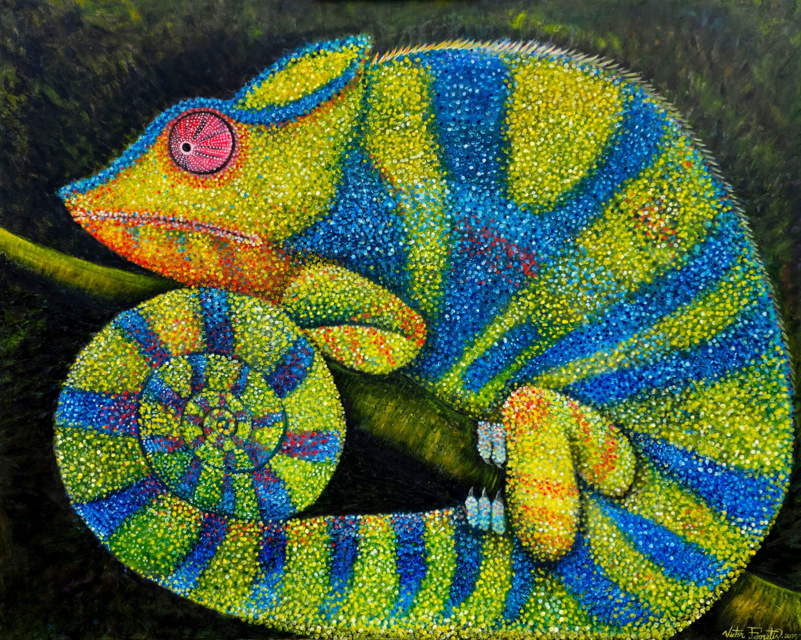 Panther Chameleon Oil on Canvas 48" x 60"