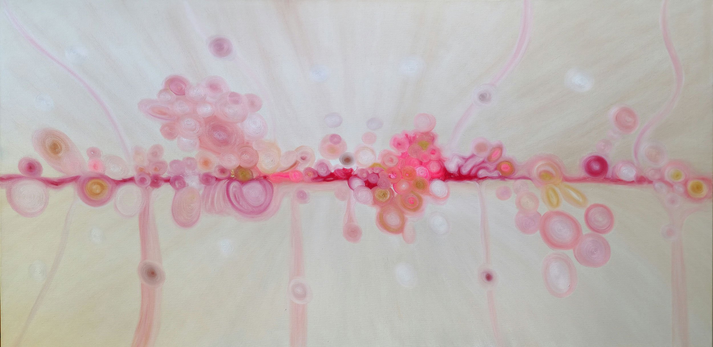 Abstraction of a Flamingo's Heartbeat
Oil on Canvas
24″ x 48″