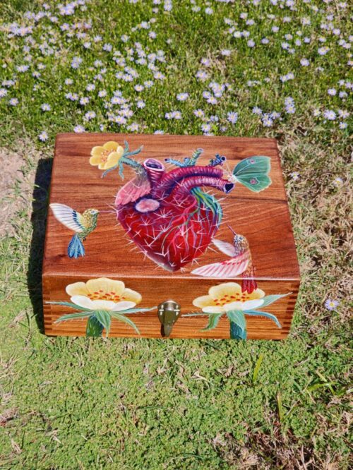 Heart with Thorns Wooden Box