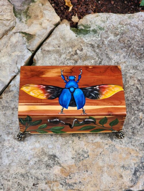 Blue Scarab Beetle Box