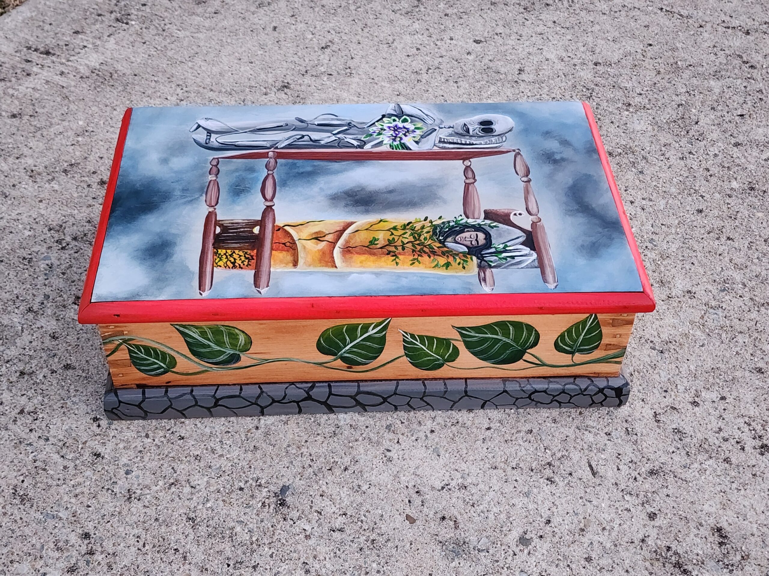Antique wooden Keepsake box.