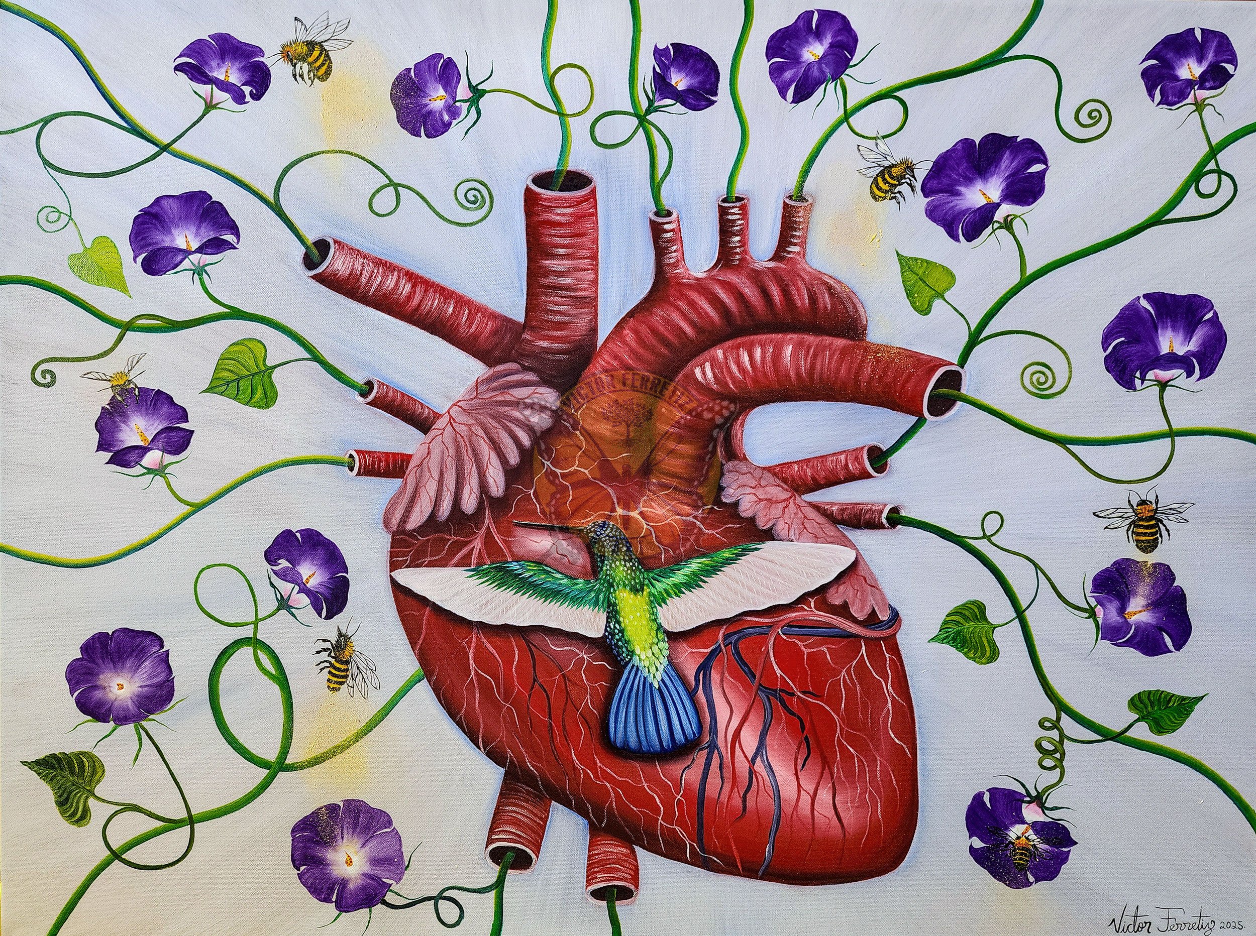 El Abrazo (The Hug) 40" x 30" Oil on canvas Year 2025