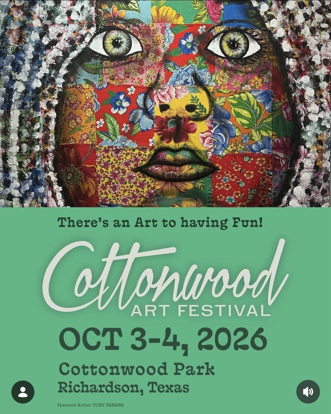 COTTONWOOD ART FESTIVAL October 3rd & 4th Cottonwood Park, Richardson, TX