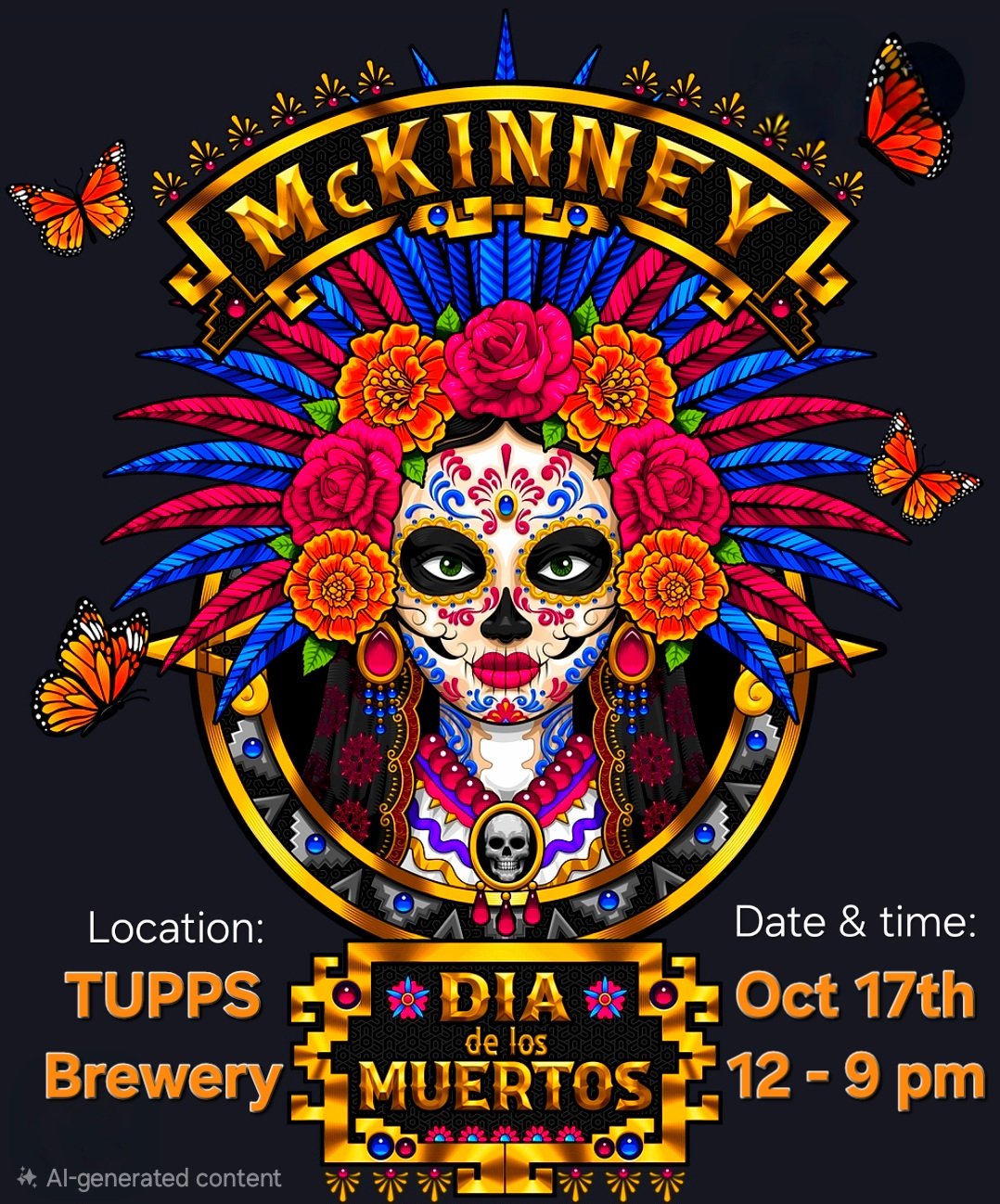 Dia de los Muertos Tupps Brewery Mckinney, TX October 17th Noon - 9 pm