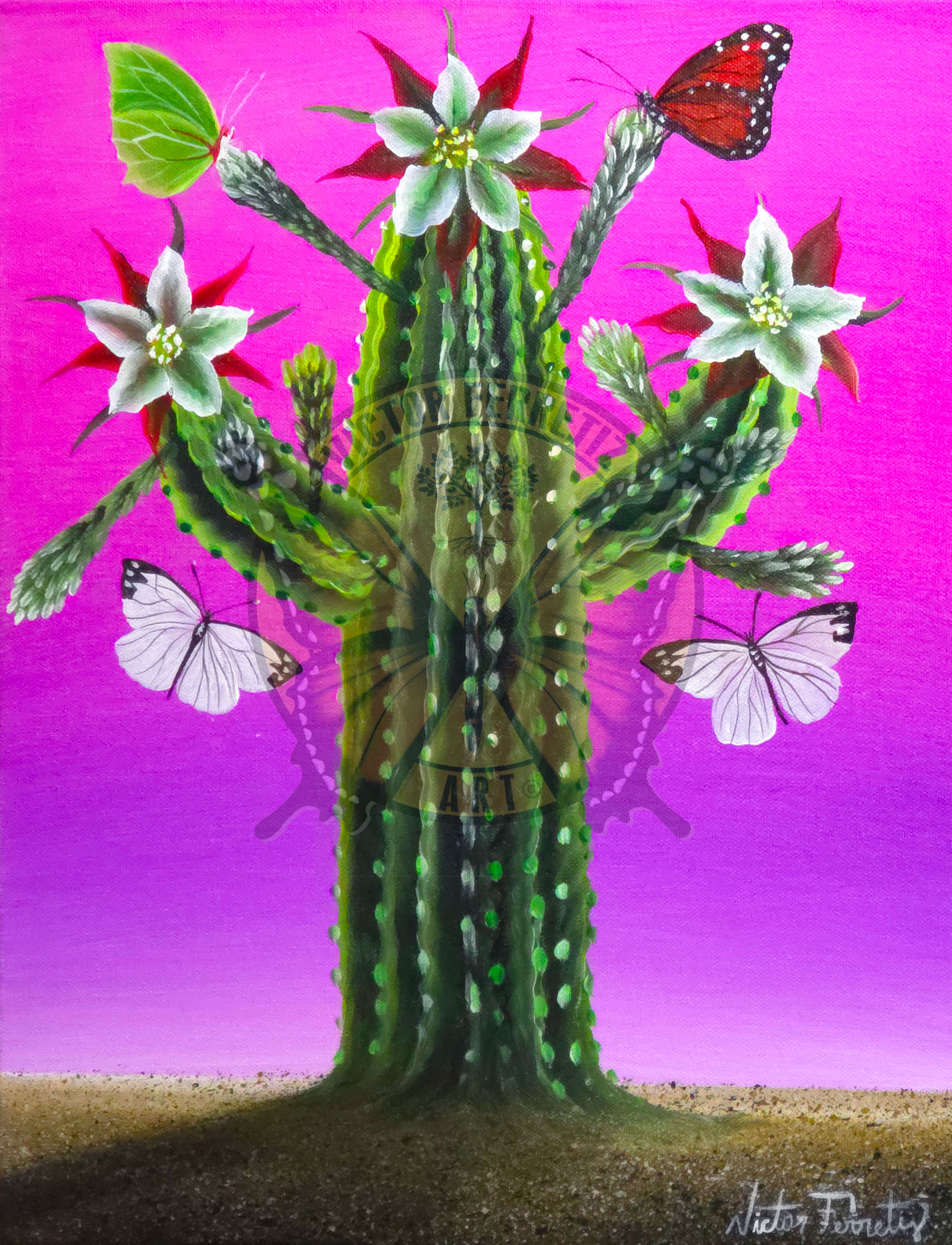 Blossoms of San Pedro 1 Acrylic on canvas 12" x 16" $750