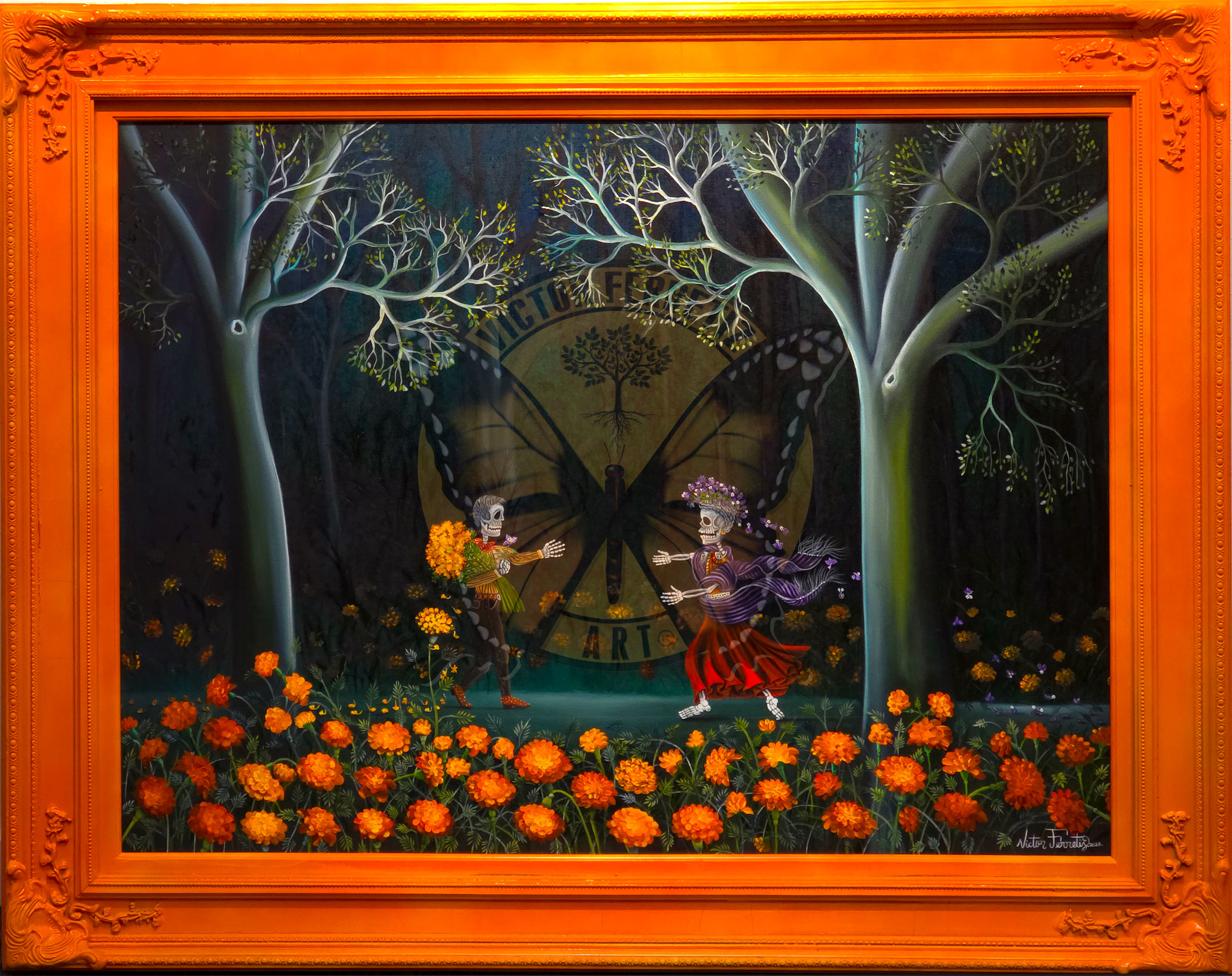El Reencuentro Oil on canvas 36" x 48" (framed) $6,000